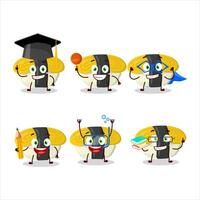 scuola alunno di tamago Sushi cartone animato personaggio con vario espressioni vettore