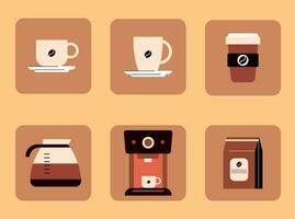 caffè giorno elementi. caffè icone vettore impostare. caffè icona collezione. nazionale caffè giorno vettore illustrazione.