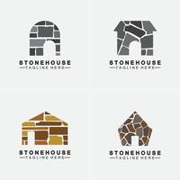 casa di pietra hipster logo vintage icona vettoriale