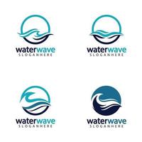 modello di progettazione del logo dell'onda d'acqua vettore