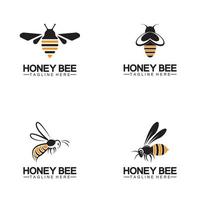 modello di progettazione dell'illustrazione del simbolo dell'icona di vettore del logo del miele delle api