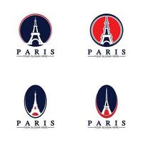 modello di progettazione dell'illustratore dell'icona di vettore del logo della torre eiffel e di parigi