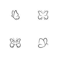 illustrazione di vettore del modello di progettazione del logo semplice concettuale della farfalla