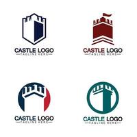 modello di progettazione dell'illustrazione di vettore del simbolo del logo del castello