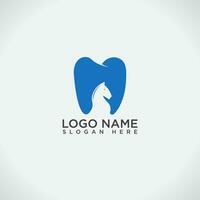 cavallo dentale logo design vettore