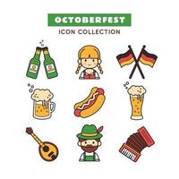 set di icone del festival della birra oktoberfest vettore