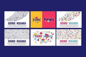 set di banner di raccolta di ricerca scientifica vettore