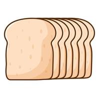 pane bianco illustrazione semplice vettore. pane a fette marrone isolato vettore