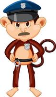 personaggio dei cartoni animati della scimmia della polizia vettore