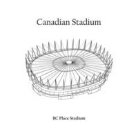 grafico design di il avanti Cristo posto stadio vancouver città. fifa mondo tazza 2026 nel unito stati, Messico, e Canada. canadese internazionale calcio stadio. vettore