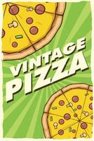 Vintage ▾ Pizza manifesto per Stampa vettore