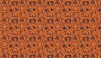 halloween vector pattern banner zucca ragno ratto coltello