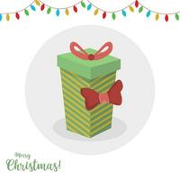 Vintage ▾ cartone animato Natale regalo colore verde con arco vettore