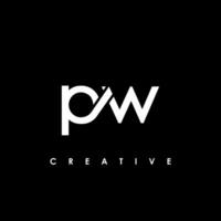 pw lettera iniziale logo design modello vettore illustrazione