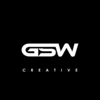 gsw lettera iniziale logo design modello vettore illustrazione