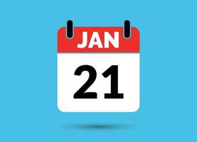 21 gennaio calendario Data piatto icona giorno 21 vettore illustrazione