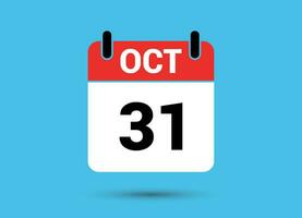 ottobre 31 calendario Data piatto icona giorno 31 vettore illustrazione