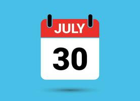 luglio 30 calendario Data piatto icona giorno 30 vettore illustrazione