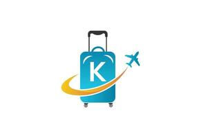 creativo iniziale lettera K aria viaggio logo design modello. vettore