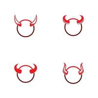 modello dell'illustrazione di progettazione del logo dell'icona di vettore del corno del diavolo