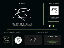 lusso rc logo icona vettore, minimalista rc firma logo lettera e il branding design vettore