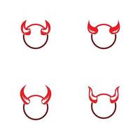 modello dell'illustrazione di progettazione del logo dell'icona di vettore del corno del diavolo