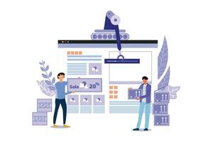 sito web costruttore digitale marketing atterraggio pagina vettore