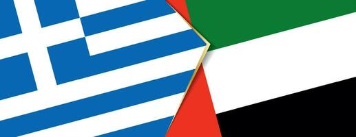 Grecia e unito arabo Emirates bandiere, Due vettore bandiere.