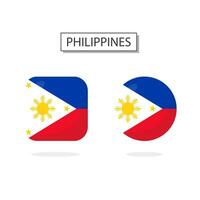 bandiera di Filippine 2 forme icona 3d cartone animato stile. vettore