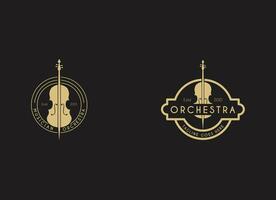 violino viola orchestra logo design. vettore