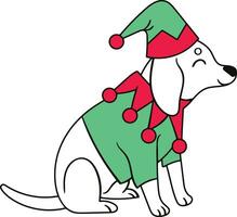 Natale cane retriver nel Santa cappello Natale arte vettore