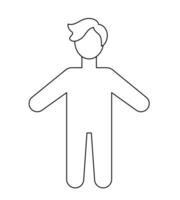 semplice cartone animato vuoto uomo corpo modello. silhouette ragazzo bambino figura schema. isolato vettore clip arte illustrazione