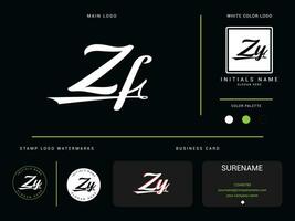 monogramma zf logo vettore, iniziale abbigliamento zf fz lusso moda logo lettera design vettore