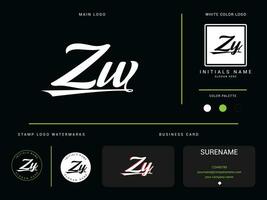monogramma Z W logo vettore, iniziale abbigliamento Z W wz lusso moda logo lettera design vettore