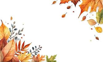autunno foglia sfondo acquerello vettore