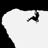 alto dettagli di arrampicata silhouette. minimo simbolo e logo di sport. in forma per elemento disegno, sfondo, striscione, sfondo, coperchio, logotipo. isolato su nero sfondo. vettore eps 10