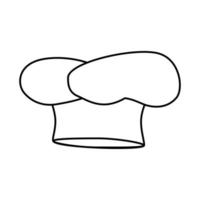 icona di stile della linea di accessori per cappelli da chef vettore