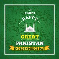 Felice giorno dell&#39;indipendenza 14 agosto Pakistan Greeting Card vettore