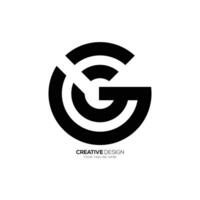 lettera gg con creativo cerchio forme alfabeto moderno Wi-Fi cartello design monogramma logo vettore