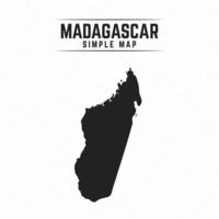 semplice mappa nera del madagascar isolata su sfondo bianco vettore