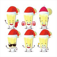 Santa Claus emoticon con limonata cartone animato personaggio vettore