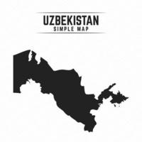 semplice mappa nera dell'uzbekistan isolata su sfondo bianco vettore