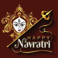 Navratri Festival Durga puja, mamma Durga devi, Dussehra vettore