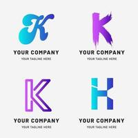 collezione di logo k gradiente creativo vettore