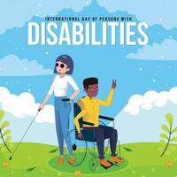 internazionale giorno di persone con disabilità idpd è celebre ogni anno su 3 dicembre. con personaggio vettore illustrazione