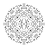 orsacchiotto orsi. così carino. Natale mandala. colorazione pagina. vettore