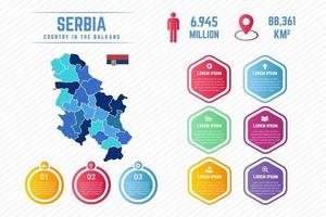 modello di infografica mappa colorata serbia vettore