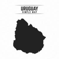 semplice mappa nera dell'uruguay isolata su sfondo bianco vettore