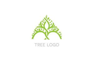 lettera un' albero logo verde eco logo vettore