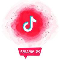 acquerello seguici tiktok banner vettore